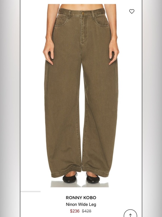 Ronny Kobo Denim - Ronny Kobo Olive Barrel “Balloon” Leg Jeans High Rise Large